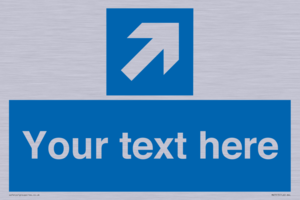 Custom Directional signage blue up right arrow 